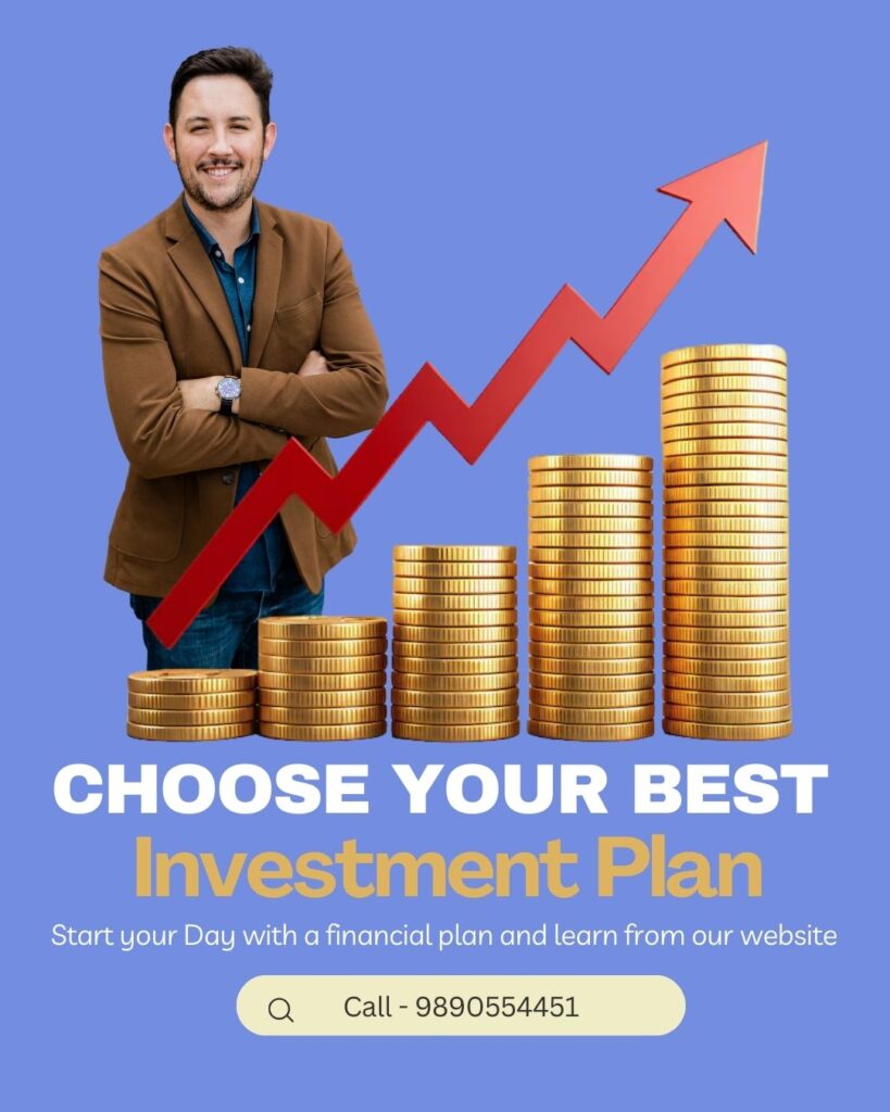 blue red and gold modern personal financial instagram post