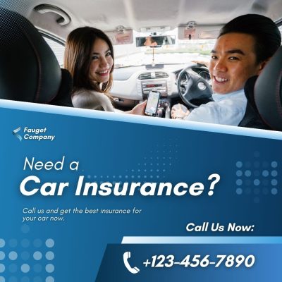 blue modern car insurance instagram post